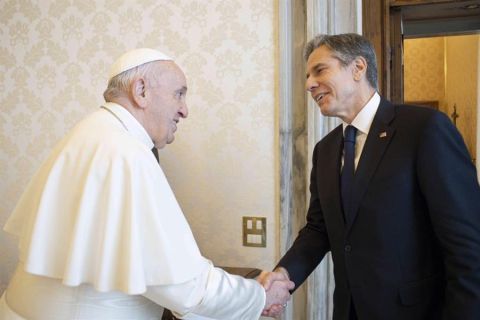 El papa Francisco y el secretario de Estado de Estados Unidos, Antony Blinken - 02 - 280621