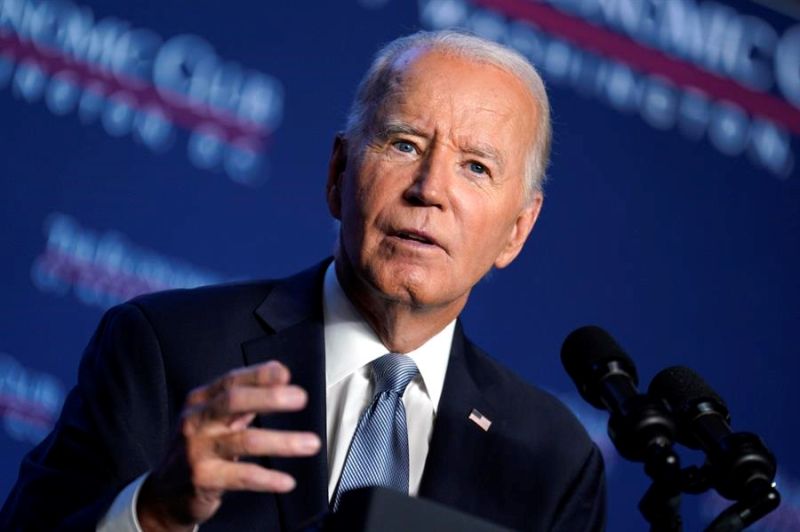 El presidente de Estados Unidos, Joe Biden, pronuncia un discurso en el Club Económico de Washington, el 19 de septiembre de 2024. EFE/YURI GRIPAS/Pool 01 190924