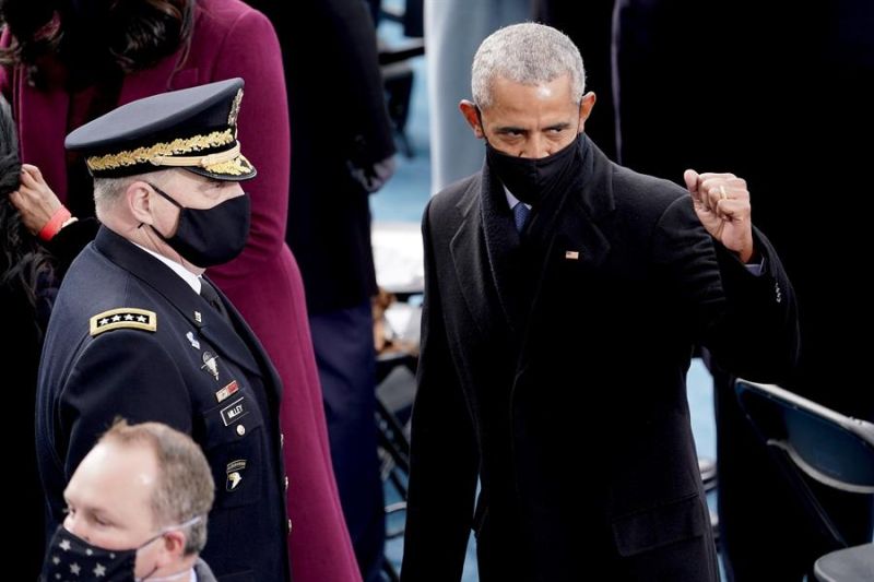 El expresidente de EEUU, Barack Obama, en el acto de inauguración del mandato de Joe Biden, el pasado 20 de enero en Washington.