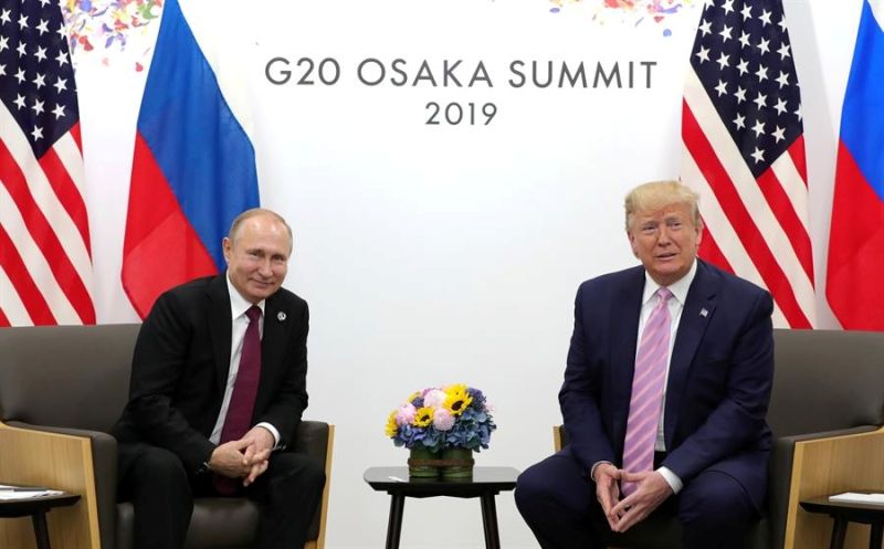 Vladímir Putin y Donald Trump en Osaka en 2019. EPA/MICHAEL KLIMENTYEV/SPUTNIK/KREMLIN / POOL ALTERNATIVE CROP/MANDATORY CREDIT[ALTERNATIVE CROP/MANDATORY CREDIT] 01140325