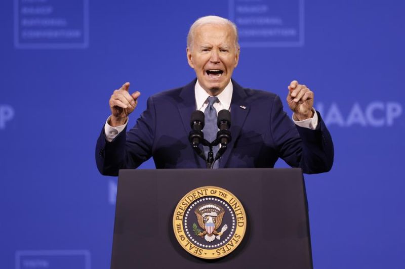 Foto reciente en Las Vegas del presidente de Estados Unidos, Joe Biden, en un discurso ante la Convención Nacional. EFE/EPA/CAROLINE BREHMAN 01 180724