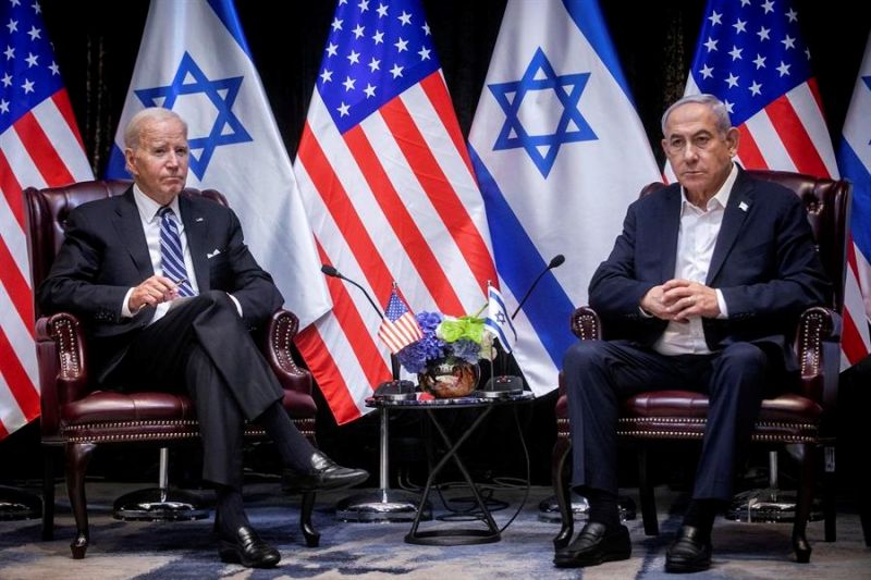 Fotografía de archivo de un encuentro entre el presidente de EE.UU., Joe Biden, y el primer ministro de Israel, Benjamin Netanyahu. EFE/Miriam Alster 01 220824