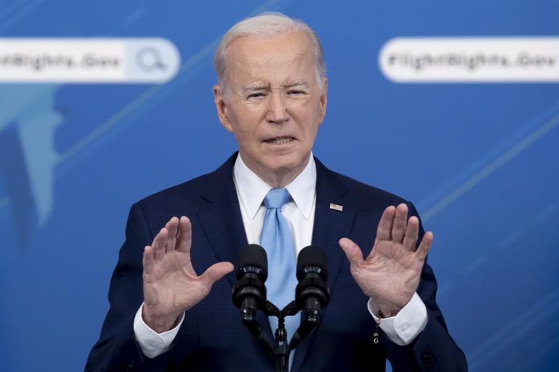 Washington (United States), 08/05/2023.- US President Joe Biden delivers remarks at an event EFE/EPA/MICHAEL REYNOLDS 01 090523