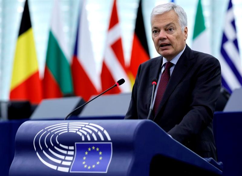 El comisario europeo de Justicia, Didier Reynders, este 22 de octubre en Estrasburgo. EFE/EPA/RONALD WITTEK 01221024