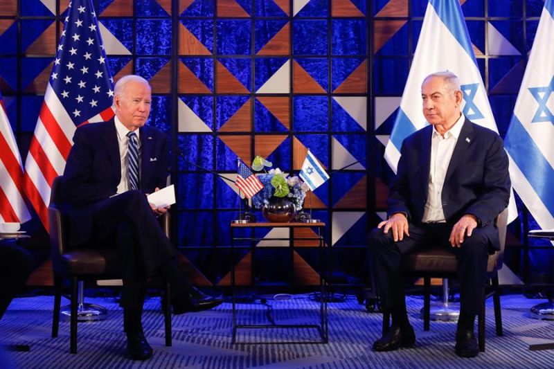 El presidente de Estados Unidos, Joe Biden, y el primer ministro israelí, Benjamín Netanyahu. EFE/EPA/MIRIAM ALSTER / POOL 01 181023