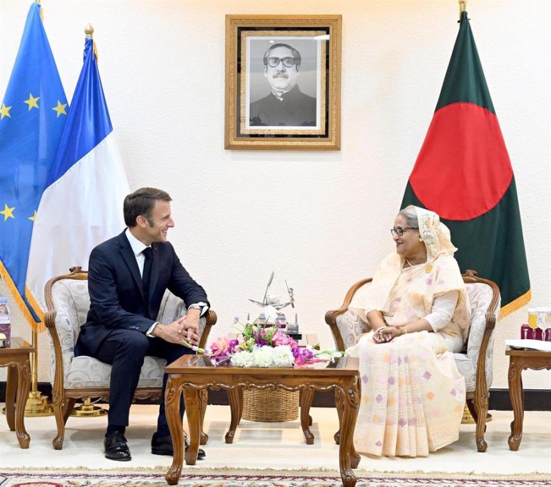 Presidente Macron EFE/EPA/Bangladesh Prime Minister'Äôs office HANDOUT EDITORIAL USE ONLY/NO SALES 01 110923