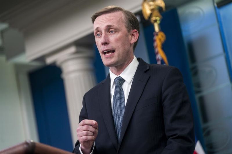 El asesor de Seguridad Nacional de la Casa Blanca, Jake Sullivan, responde a las preguntas de los periodistas durante una conferencia de prensa en Washington (EE.UU.), este 11 de julio de 2022.