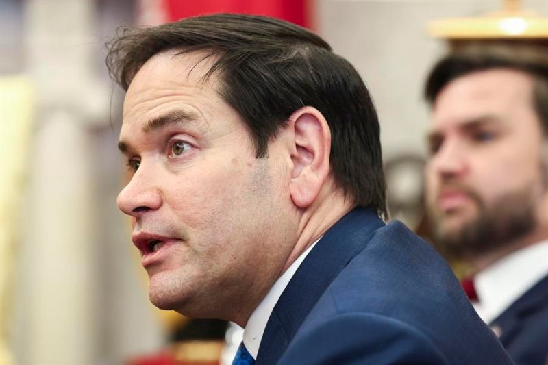 Fotografía de archivo del secretario de Estado de Estados Unidos, Marco Rubio, en la reunión entre el mandatario estadounidense, Donald Trump, y el presidente ucraniano, Volodímir Zelenski, en Oficina Oval de la Casa Blanca en Washington, DC, EE.UU. EFE 0