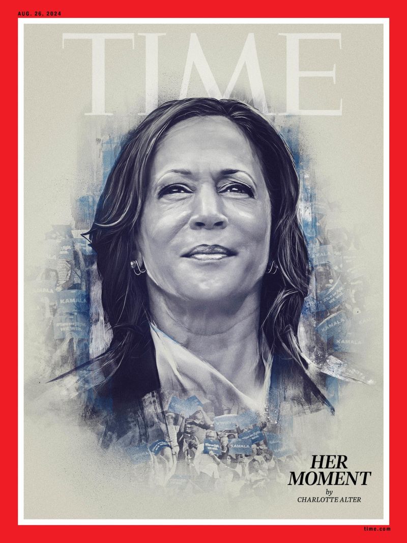 Fotografía tomada de la cuenta de la red social X de la revista Time que muestra la portada para su edición del 28 de agosto, en Nueva York (Estados Unidos). EFE/ Revista Time @TIME 01 120824