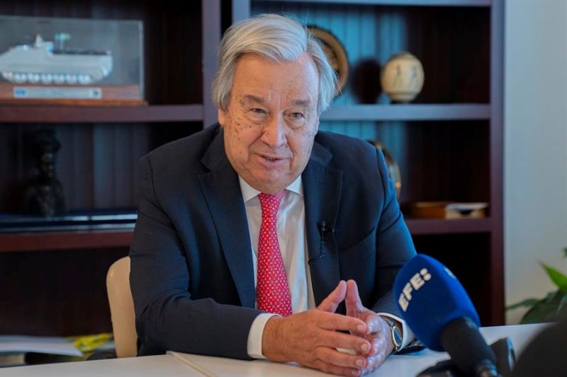 El secretario general de Naciones Unidas, António Guterres, habla durante una entrevista con EFE en la sede de la Organización de las Naciones Unidas este martes, en Nueva York (Estados Unidos), el 11 de septiembre de 2024. EFE/ Ángel Colmenares 01 190924