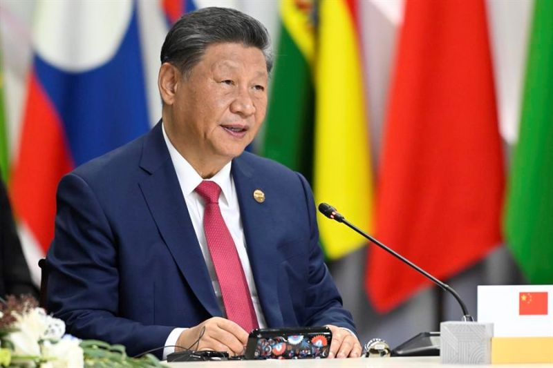 El presidente chino, Xi Jinping, participa en la cumbre de los BRICS que se celebra en la ciudad rusa de Kazán.EFE/EPA/Alexander Nemenov 01231024