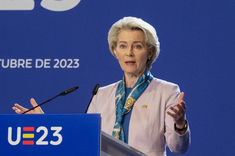 La presidenta de la Comisión Europea, Ursula von der Leyen, en octubre de 2023. EFE/Miguel Angel Molina 01 190224